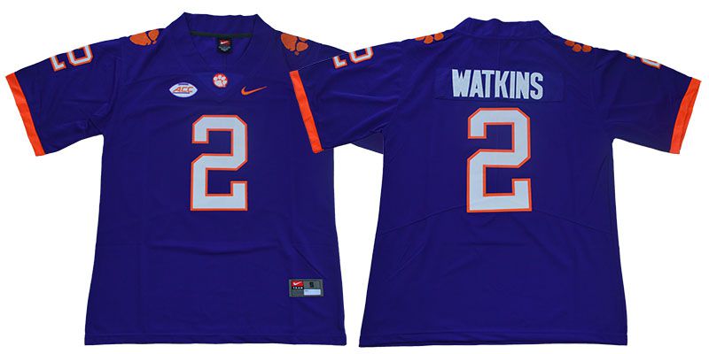 Men Clemson Tigers #2 Watkins Purple Nike Limited Stitched NCAA Jersey